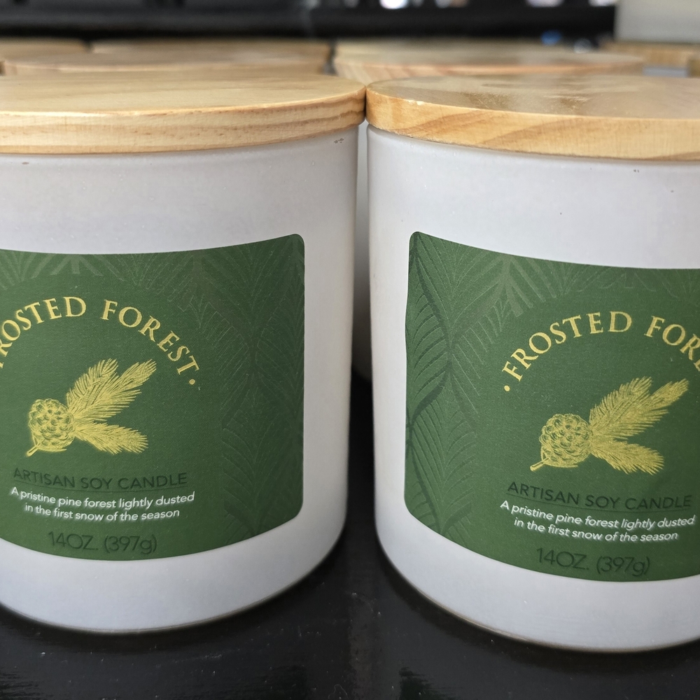 Frosted Forest Soy Candle - White